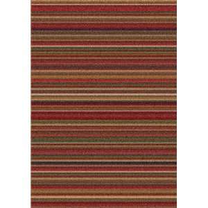   Times Contemporary Stripes Canyon Dark Red Multi Color 7.80 x 10.90