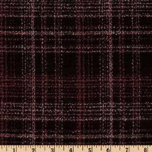  57 Wide Polyester Blend Suiting Plaid Suiting Plum 