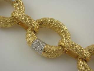 ESTATE VAN CLEEF & ARPLES 18K TWO TONE GOLD 1.80ct DIAMOND LINK 