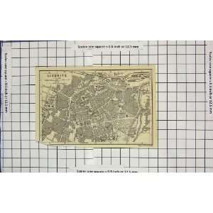 Antique Map Germany Street Plan Liegnitz Schloss Garten 