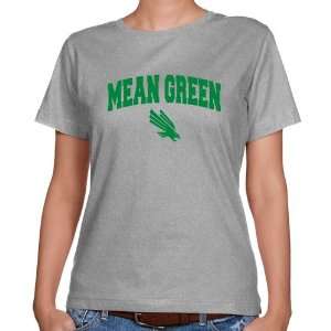  North Texas Mean Green Ladies Ash Logo Arch Classic Fit T 