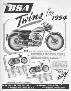 1954 BSA Road Rocket 650 Motorcycle Original Ad  