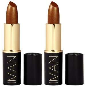 Iman Cosmetics Luxury Moisturizing Lipstick, Sheer Gold, 2 ct 