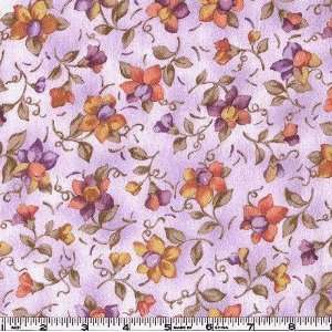  45 Wide Charms Flannel Flowers Lt.Purple Fabric By The 