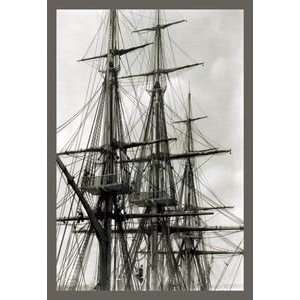 Rigging of the USS Constitution   12x18 Framed Print in Black Frame 