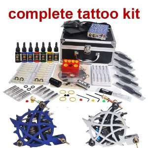 New Tattoo Kits 2 quality Machine Gun Power Needles 7 Ink 