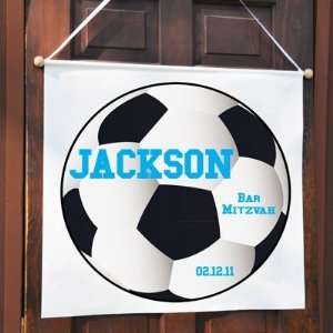    Bar Mitzvah Soccer Themed Custom Banner