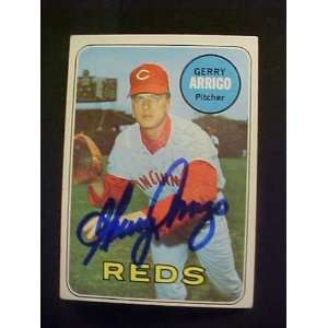  Gerry Arrigo Cincinnati Reds #213 1969 Topps Autographed 