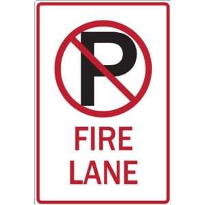 Zing Eco Parking Sign, NO PARKING FIRE LANE with Picto, 12 Width x 