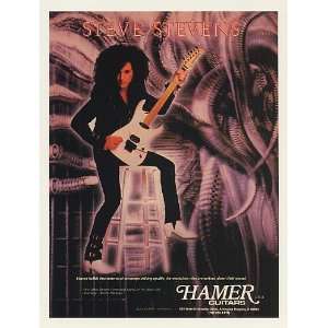  1989 Steve Stevens Hamer Guitar Photo Print Ad (46980 