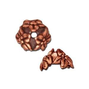  7mm Antique Copper Jasmine Flower Pewter Bead Caps by 