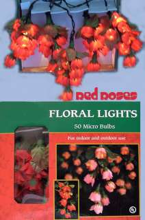 RED ROSES 50 Floral Light Strand Beautiful Valentine  