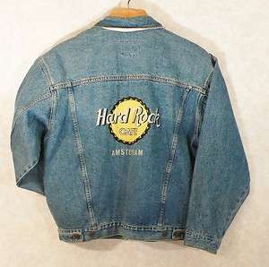 Jacket Hard Rock Cafe Amsterdam Celebration Denim Blue Jean Rare Size 