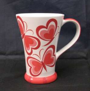 NEW HuesNBrews Valentine Butterfly Design Coffee or Tea Mug  