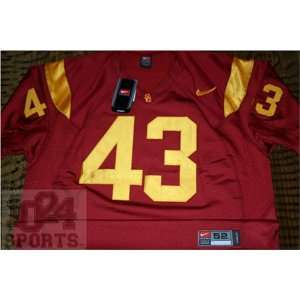   AUTHENTIC #43 Troy Polamalu USC Trojans Crimson Jersey   Size 52