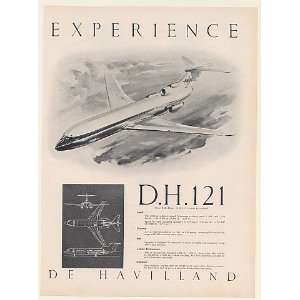  1960 De Havilland DH 121 Jet Aircraft Experience Print Ad 