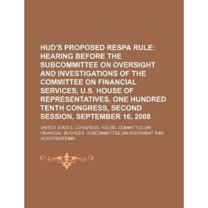  HUDs proposed RESPA rule hearing before the Subcommittee 