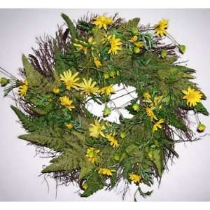  24 Artificial Daisy & Fern Wreath