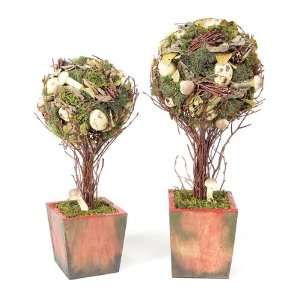   Potted Artificial Mushroom and Twig Ball Topiaries 20