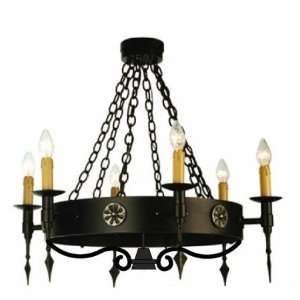    24W Warwick 6 Lt W/Down Light Chandelier