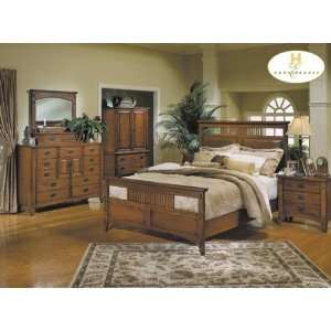  Home Elegance Arts and Craft Style Bedroom Warm Dark Brown 