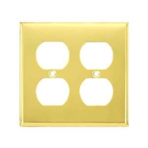  Classic Double Duplex Cover Plate In Polished Brass.