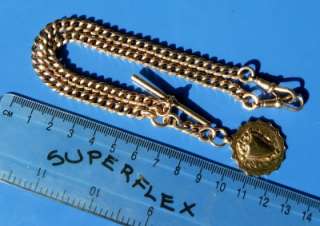 ANTIQUE SOLID 9ct ROSE GOLD ALBERT WATCH CHAIN NECKLACE FOB CHESTER 