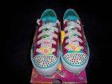 SKECHERS TWINKLE TOE LIGHT UP GIRLS YOUTH SHOES SIZE 3  