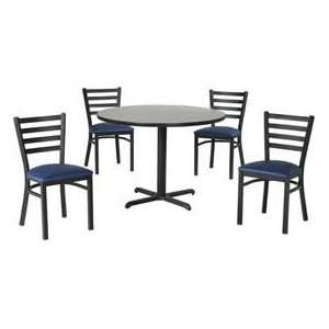   Set, Gray Nebula Laminate Table/Slate Blue Vinyl Chair