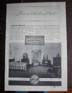 1937 DREXEL FURNITURE Elizabeth Boles Bedroom Ad  