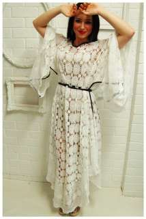   VINTAGE Kaftan PLUS One Size ANGEL Bell Sleeve Kimono Resort DRESS