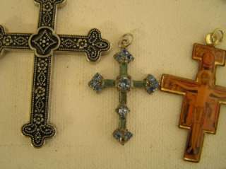 Lot of 12 Vintage Religious Crosses Necklaces Lot  