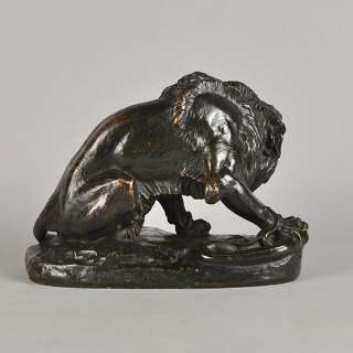 Lion and Serpent Animalier Bronze By Antoine L Barye  