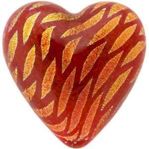  Dichroic Marquee Heart Paperweight   Cherry