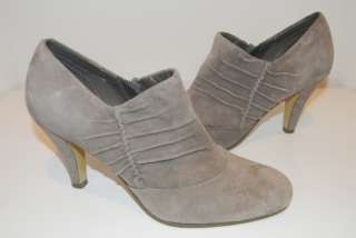   Suede Leather Round Toe Ankle Booties/Boots With Heel Size 6M  