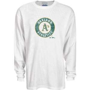  Reebok Oakland Athletics White Faded Logo Long Sleeve T 