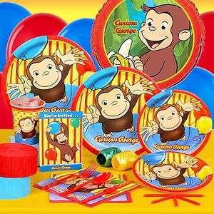 CURIOUS GEORGE BIRTHDAY PARTY SUPPLIES DECORATIONS PLATES CUPS NAPKINS 