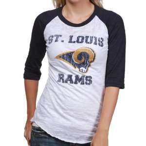  NFL Reebok St. Louis Rams White Navy Blue Huddle Up Raglan 
