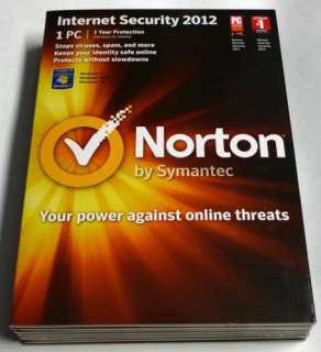 Norton Internet Security 2012 CD   1 User 1 Yr Factory Fresh CD  