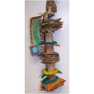   Pleasures Kokocrunchers Vege Leather Tower Small 11in Natural Bird Toy