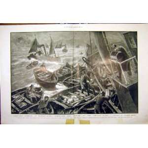 Sea Fishing Boat Cutter Winter Dogger Bank Print 1914 
