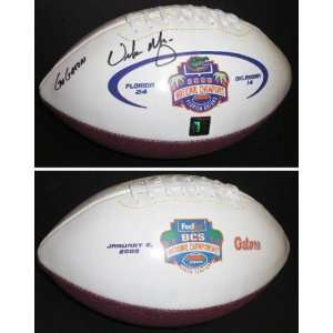 Meyer Florida Gators Autographed 2008 National Champs Football with Go 