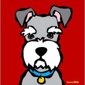  Schnauzer on Red by Marc Tetro. Giclee on Fine Art 