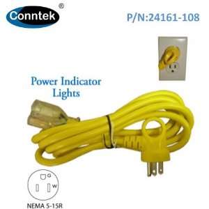  Extension Cord 9 Foot 16/3 Bright Yellow Jacket U.S. I Ring Male Plug