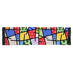 Romero Britto Long Landscape Silk Scarf