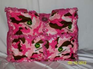 John Deere Pink Camo UNIQUE Rag Quilt Diaper Bag Tote Purse Adorable 