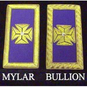   Epaulettes Past Grand Commander Mylar Bullion Templar 