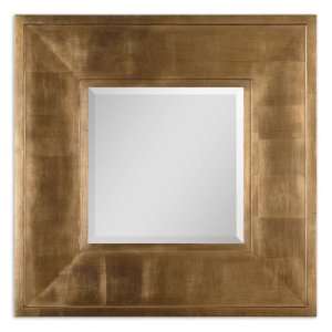  Uttermost 37 Ivana Square Mirror Antiqued Gold Leaf