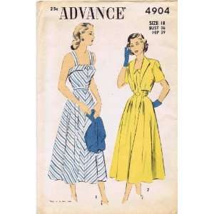  Advance 4904 Vintage Sewing Pattern Dress Sundress Bolero 