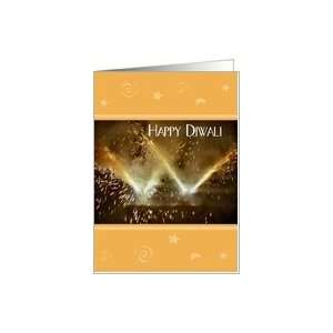  Diwali   Fireworks, Orange Patterned Edges Card Health 